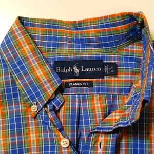 Ralph Lauren Classic Fit Button Down Shirts  plaid, blue checker)